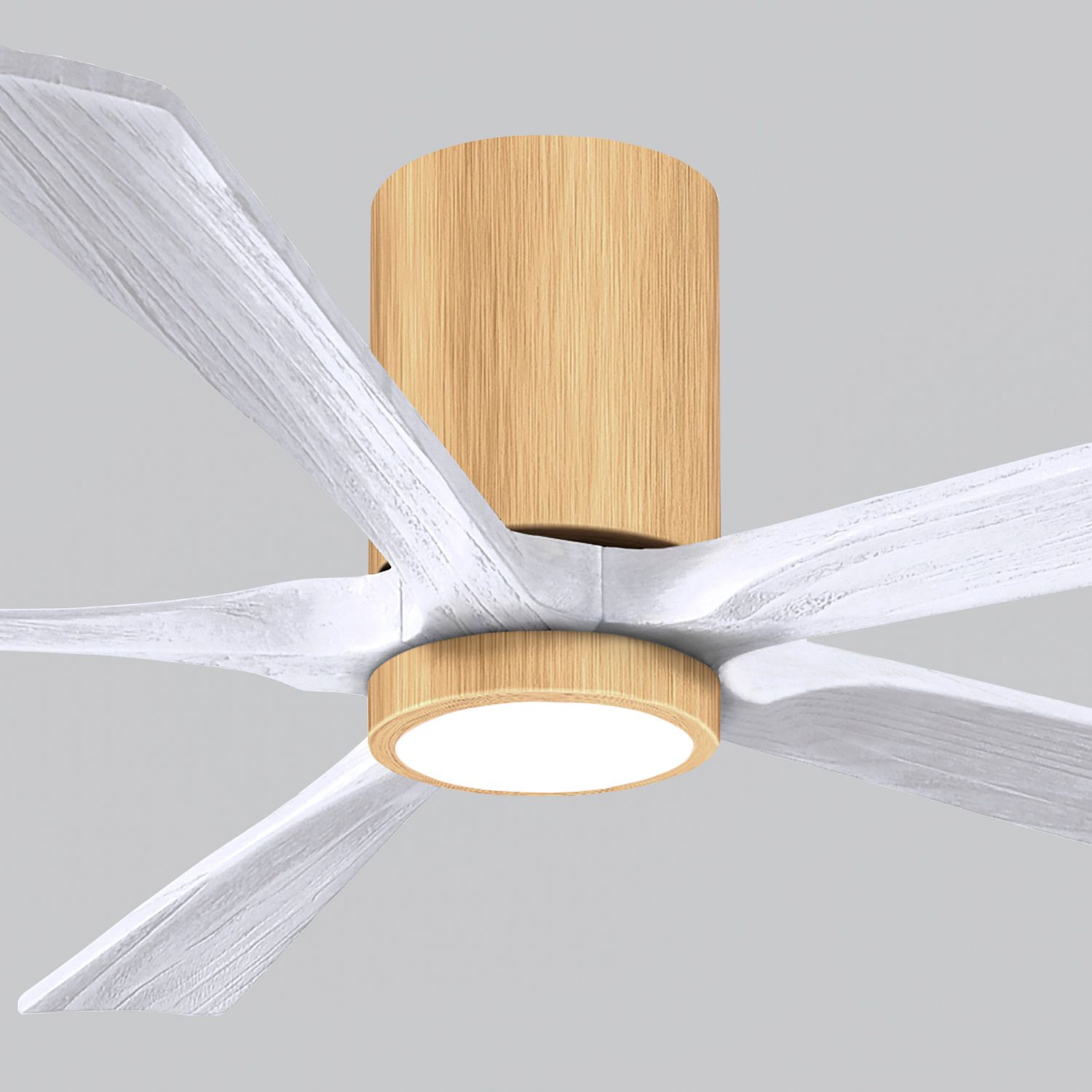 60" Irene-5HLK Light Maple and Matte White Ceiling Fan