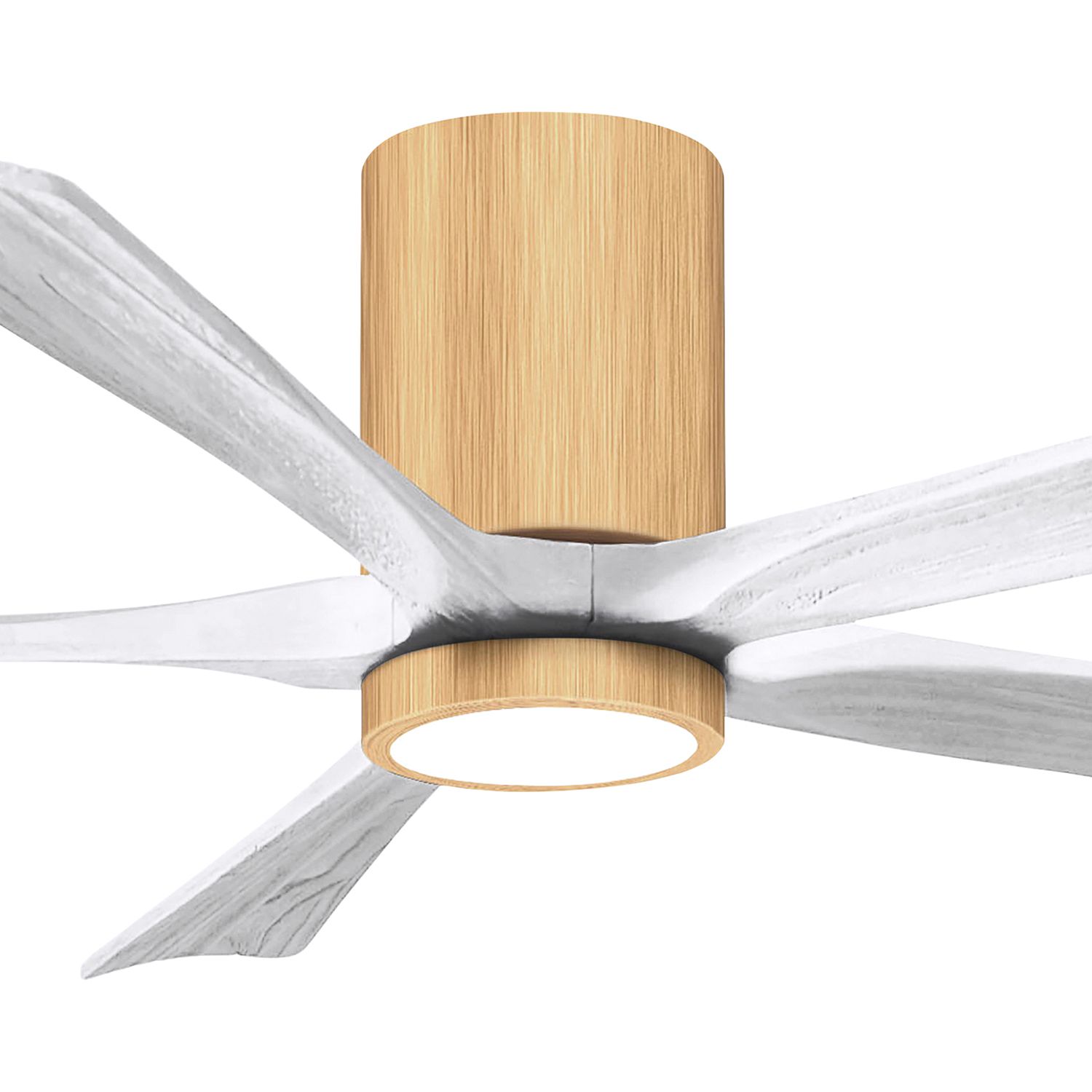 60" Irene-5HLK Light Maple and Matte White Ceiling Fan