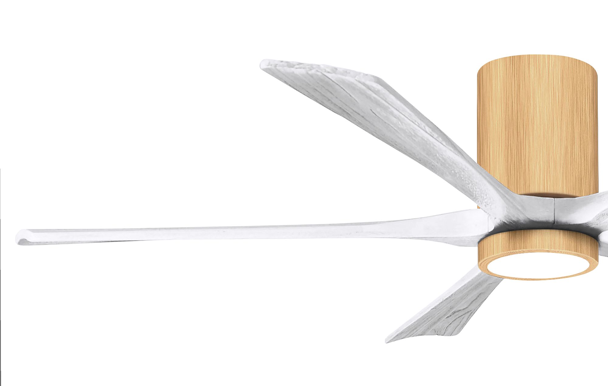 60" Irene-5HLK Light Maple and Matte White Ceiling Fan