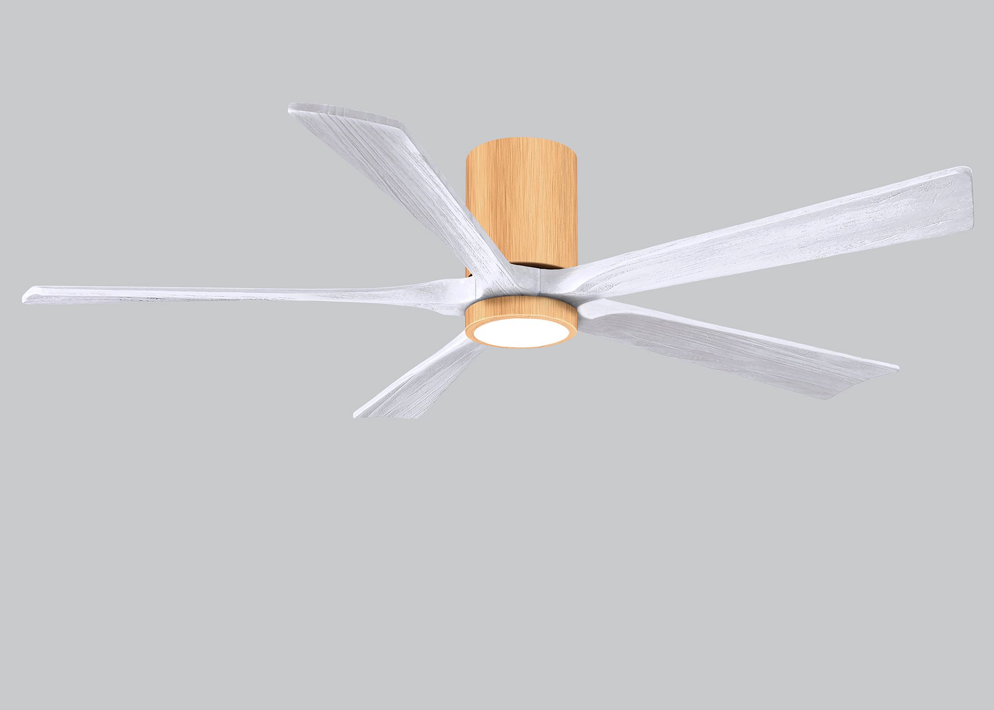 60" Irene-5HLK Light Maple and Matte White Ceiling Fan