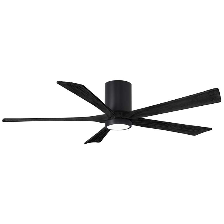 Image 1 60" Irene-5HLK Matte Black 5-Blade LED Hugger Ceiling Fan with Remote