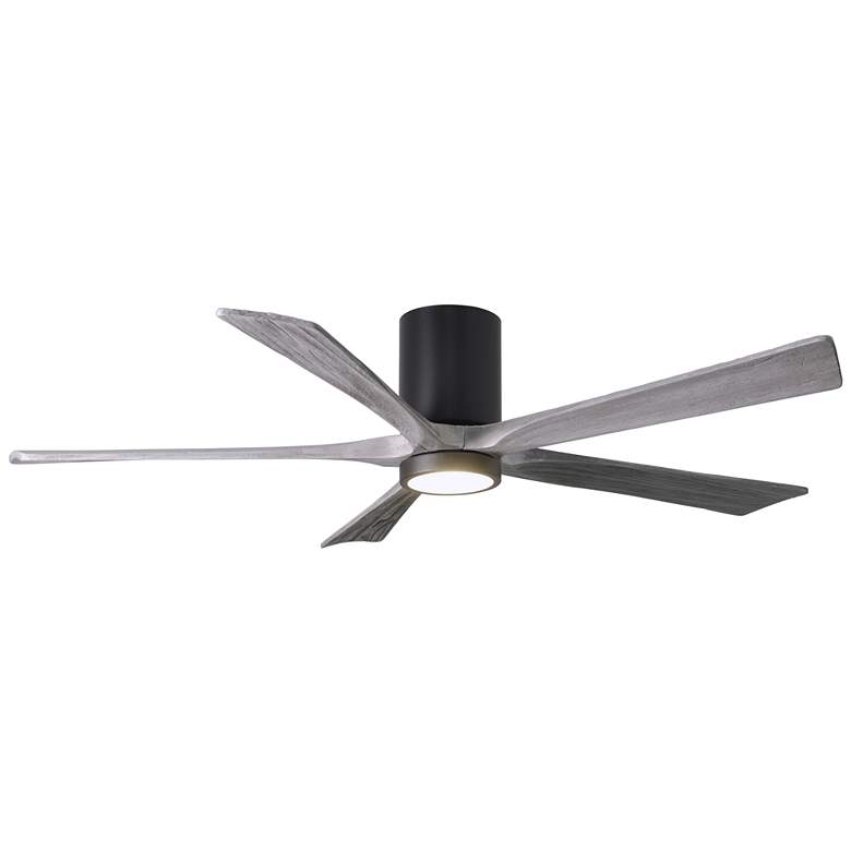 Image 1 60" Irene-5HLK Matte Black and Barn Wood LED Ceiling Fan with Remote