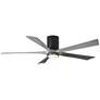 60" Irene-5HLK Matte Black and Barn Wood LED Ceiling Fan with Remote