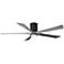 60" Irene-5HLK Matte Black and Barn Wood LED Ceiling Fan with Remote