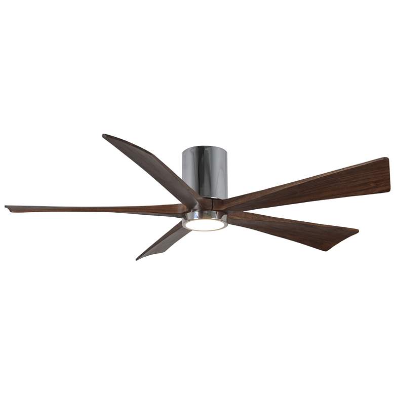 Image 1 60" Irene-5HLK Polished Chrome and Walnut LED Ceiling Fan with Remote