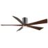 60" Irene-5HLK Polished Chrome and Walnut LED Ceiling Fan with Remote