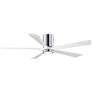 60" Irene-5HLK Polished Chrome and White LED Ceiling Fan with Remote