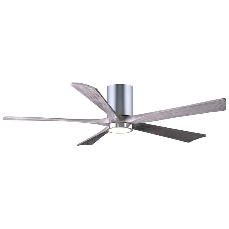Image 1 60" Irene-5HLK Polished Chrome Barn Wood LED Ceiling Fan with Remote