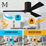 60" Irene-5HLK Textured Bronze and Black LED Ceiling Fan with Remote