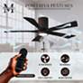 60" Irene-5HLK Textured Bronze and Black LED Ceiling Fan with Remote