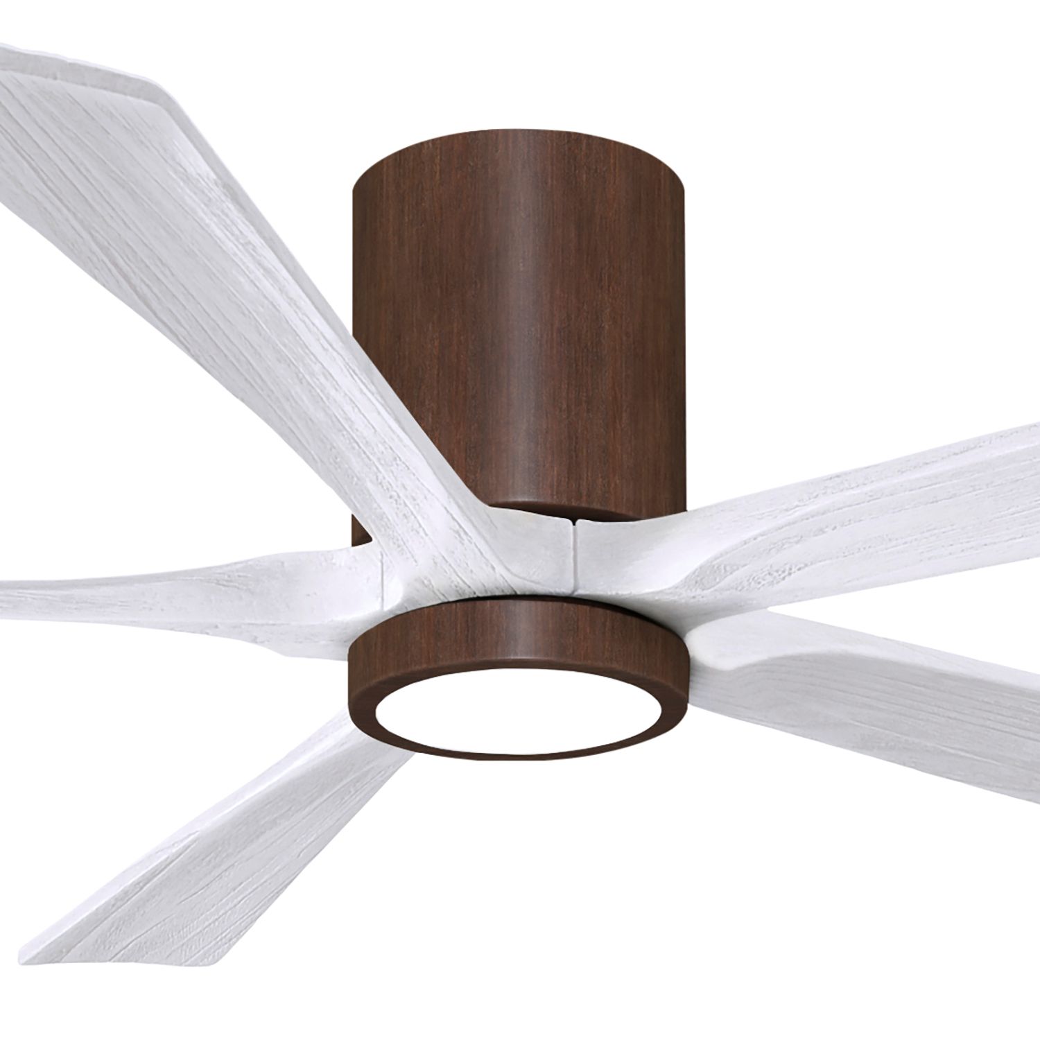 Image 2 60" Irene-5HLK Walnut Matte White Damp Rated LED Fan with Remote more views