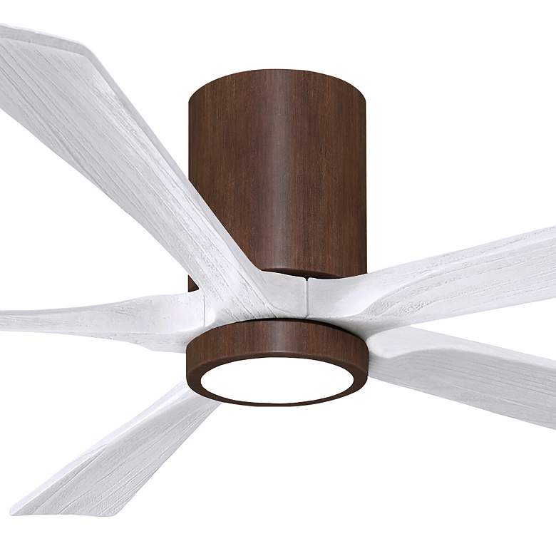 Image 2 60" Irene-5HLK Walnut Matte White Damp Rated LED Fan with Remote more views