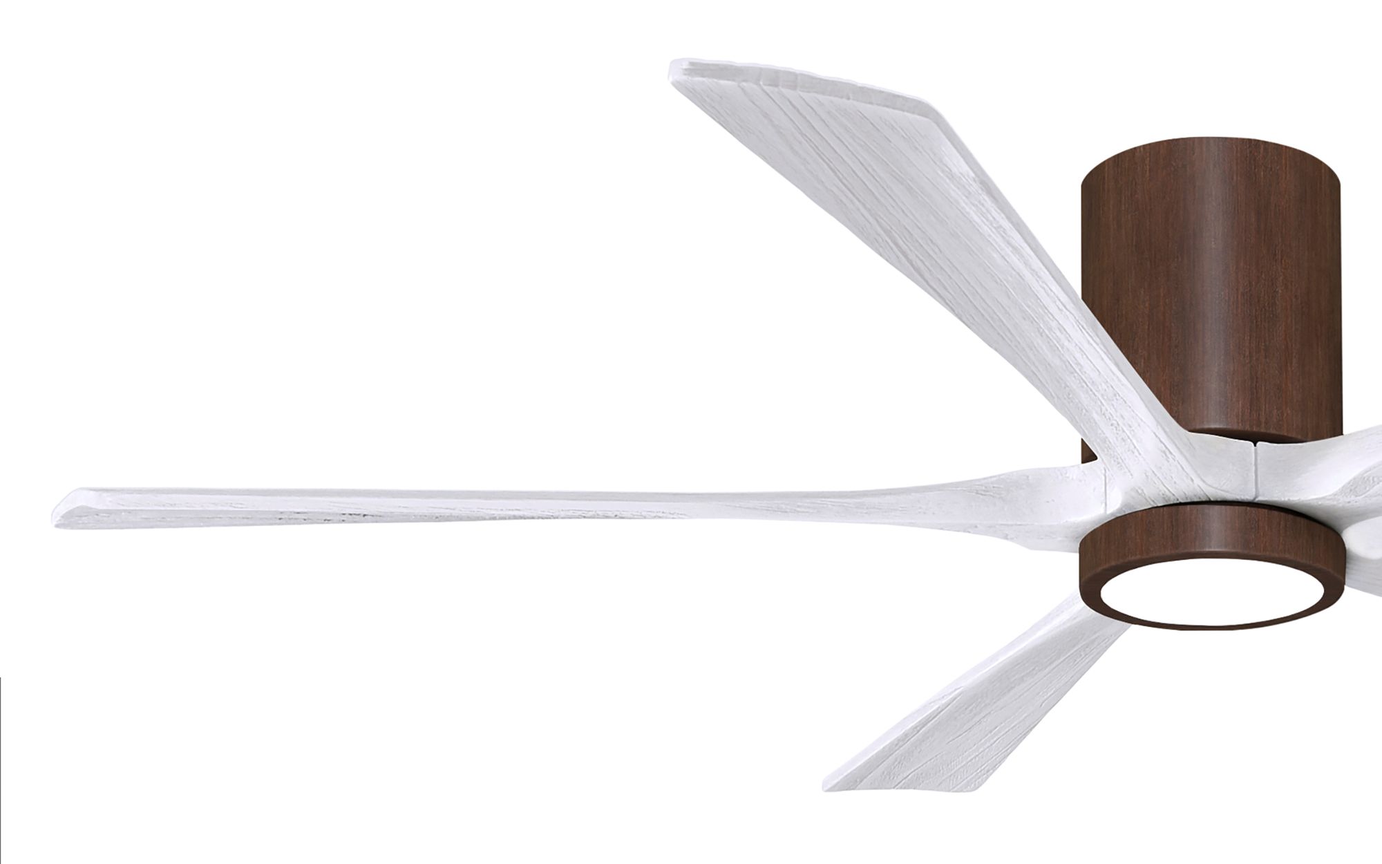 Image 3 60" Irene-5HLK Walnut Matte White Damp Rated LED Fan with Remote more views