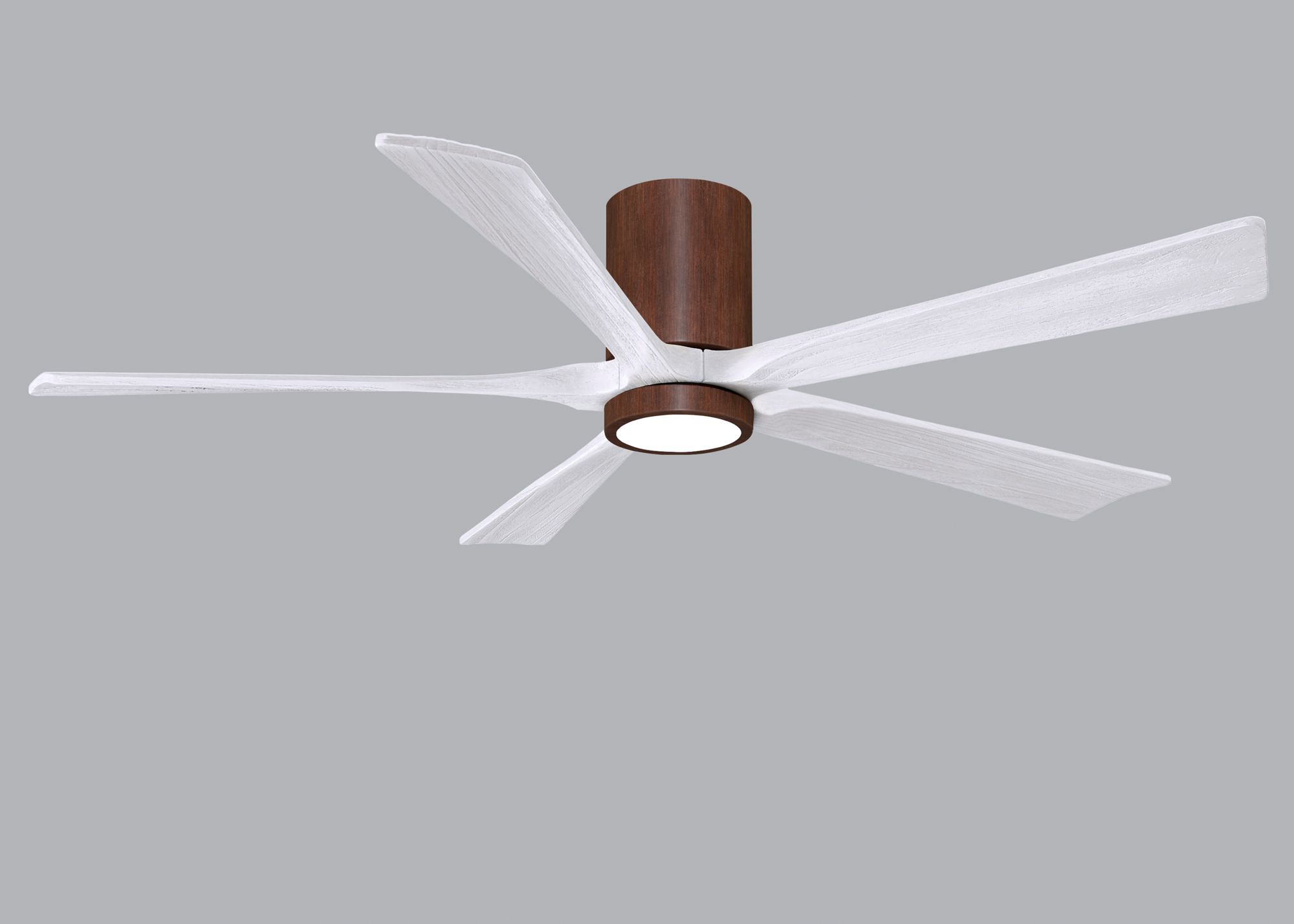 Image 6 60" Irene-5HLK Walnut Matte White Damp Rated LED Fan with Remote more views