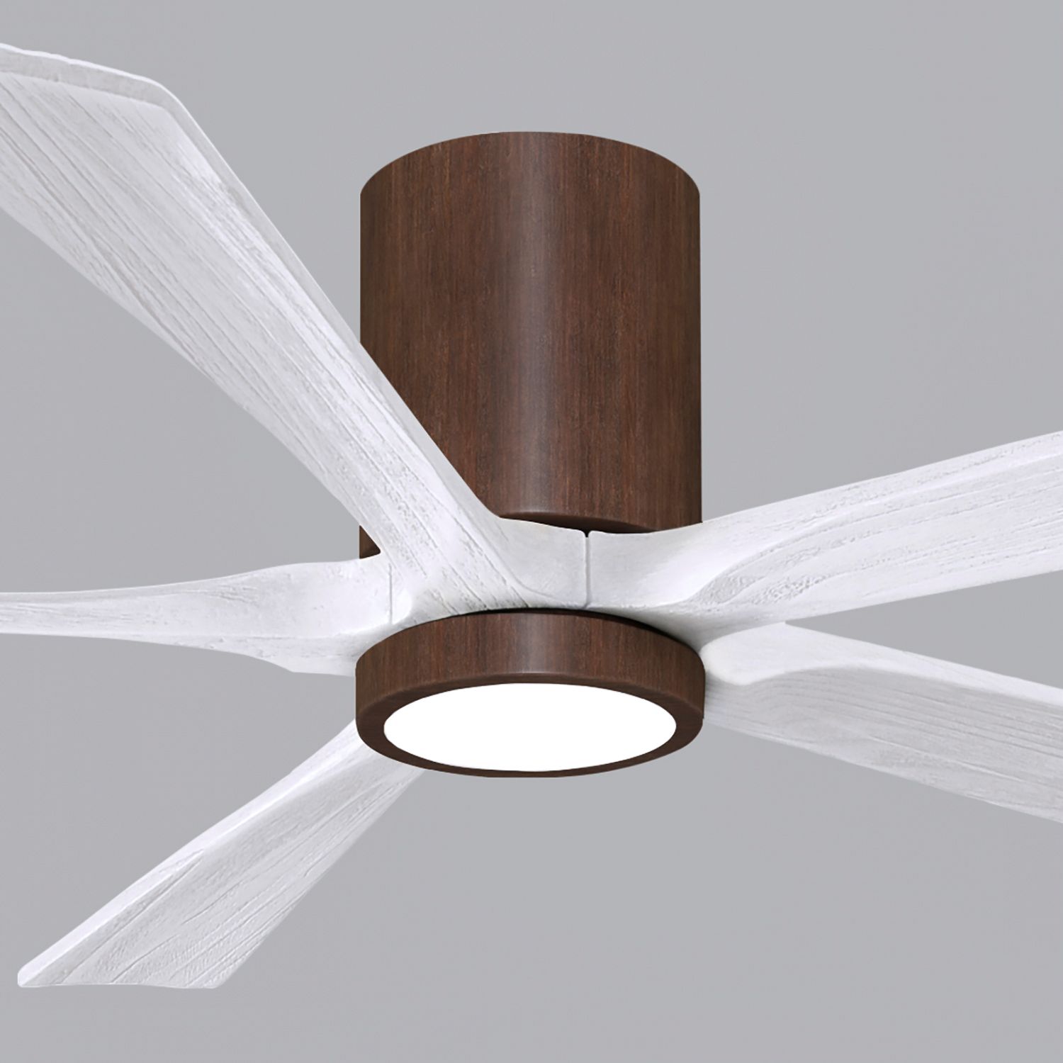 Image 7 60" Irene-5HLK Walnut Matte White Damp Rated LED Fan with Remote more views