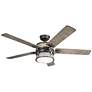 60" Kichler Ahrendale Anvil Iron LED Wet Rated Fan with Wall Control