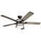 60" Kichler Ahrendale Anvil Iron LED Wet Rated Fan with Wall Control