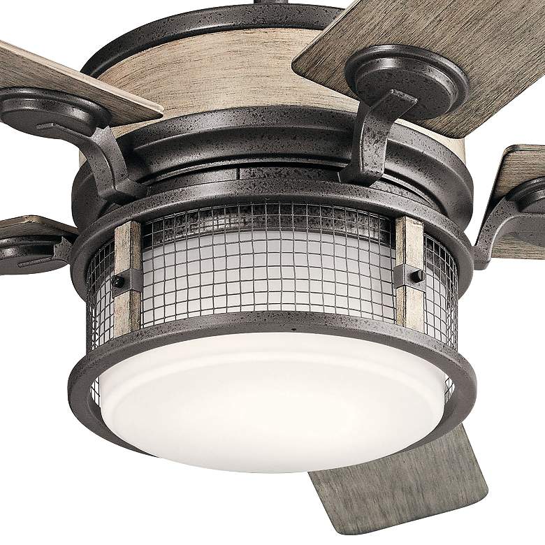 Image 3 60" Kichler Ahrendale Anvil Iron LED Wet Rated Fan with Wall Control more views