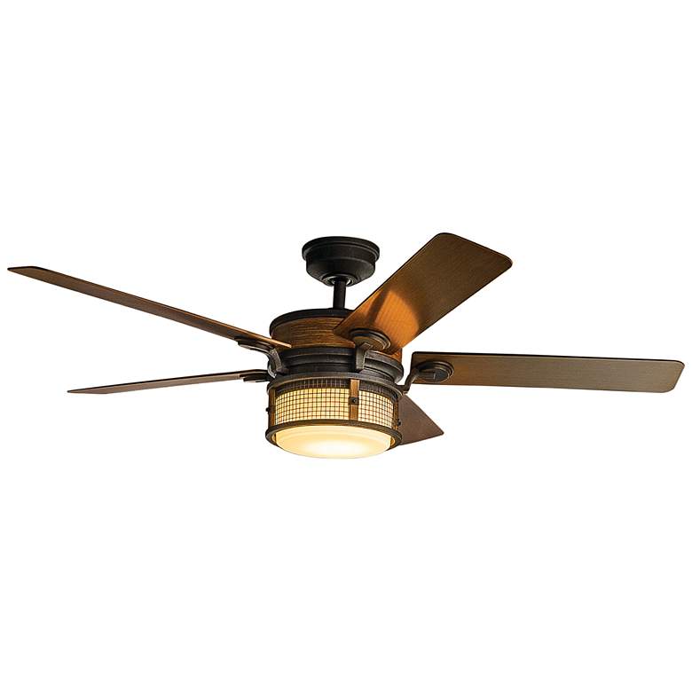 Image 2 60" Kichler Ahrendale Auburn LED Outdoor Ceiling Fan with Wall Control