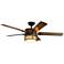 60" Kichler Ahrendale Auburn LED Outdoor Ceiling Fan with Wall Control