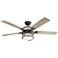 60" Kichler Ahrendale Zinc LED Wet Rated Ceiling Fan with Wall Control