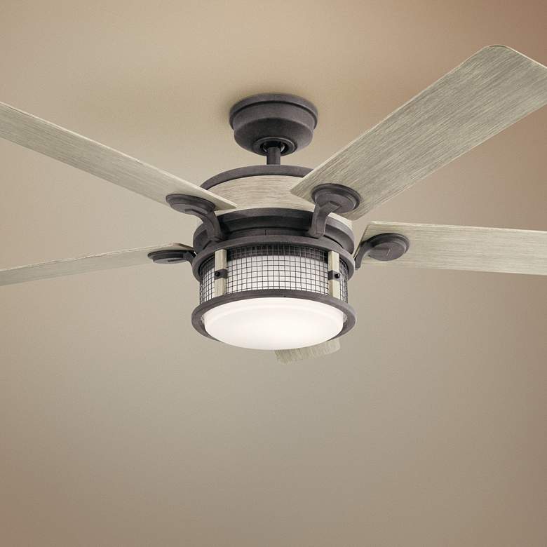 Image 1 60 inch Kichler Ahrendale Zinc LED Wet Rated Ceiling Fan with Wall Control