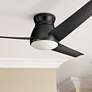 60" Kichler Eris Satin Black LED Hugger Ceiling Fan with Wall Control