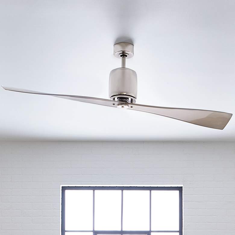 Image 2 60" Kichler Ferron Nickel Indoor 2-Blade Ceiling Fan with Remote
