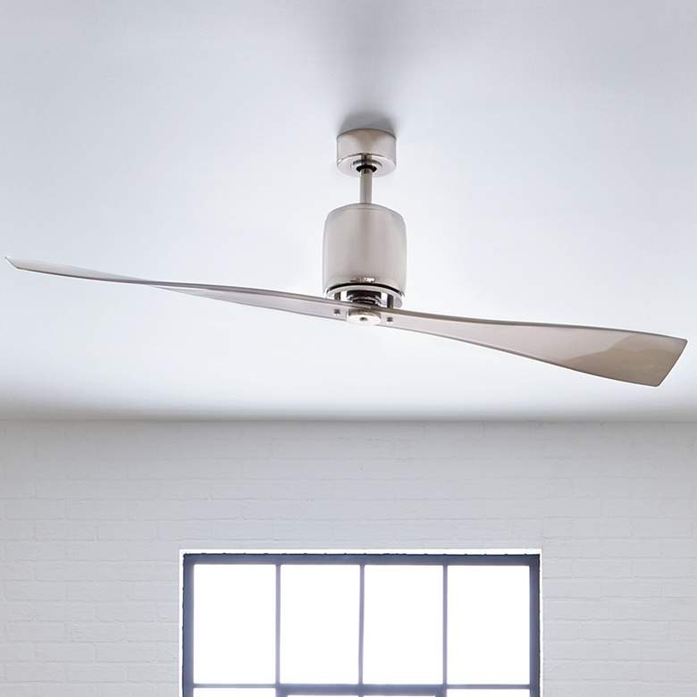 Image 2 60" Kichler Ferron Nickel Indoor 2-Blade Ceiling Fan with Remote