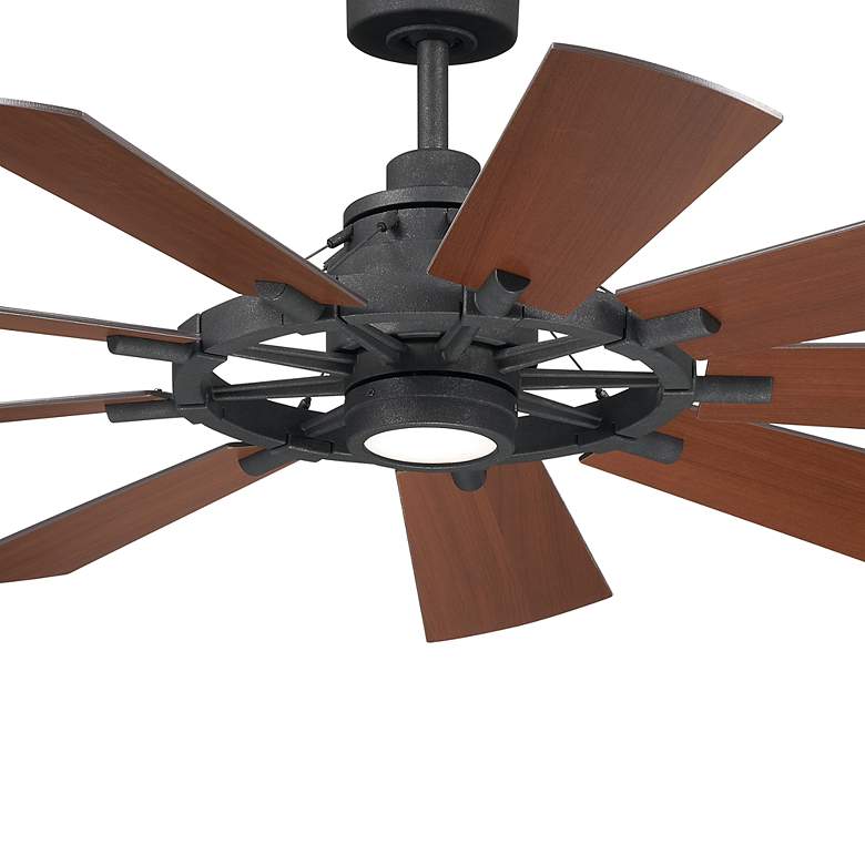 Image 3 60" Kichler Gentry Distressed Black LED Ceiling Fan with Wall Control more views