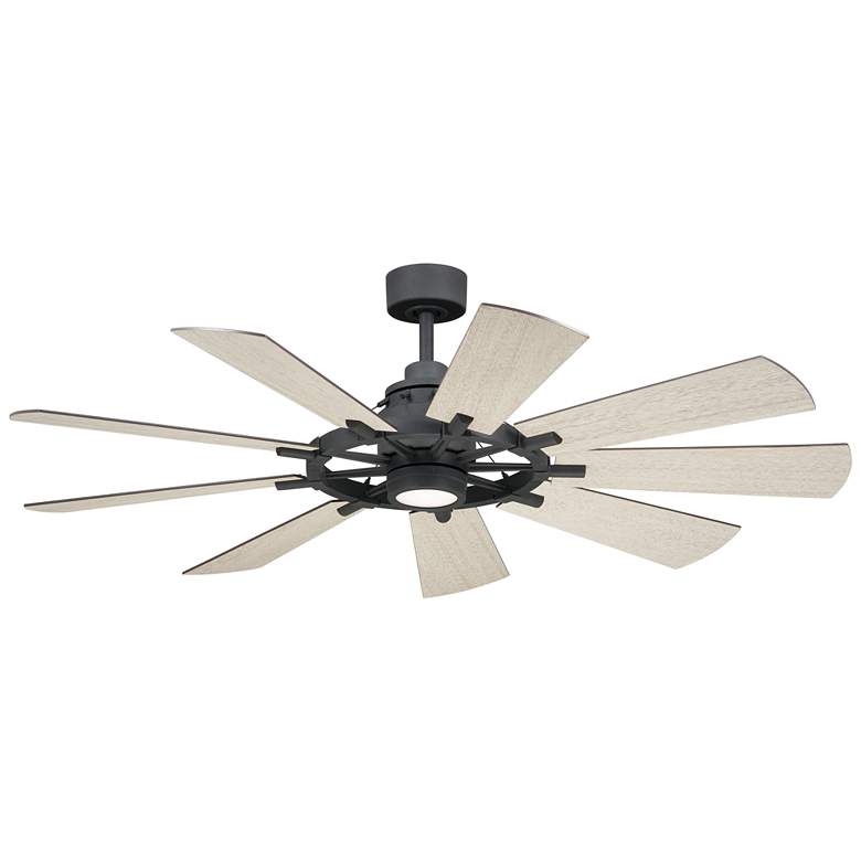 Image 1 60" Kichler Gentry LED Anvil 9-Blade Wall Control Ceiling Fan