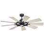 60" Kichler Gentry LED Anvil 9-Blade Wall Control Ceiling Fan