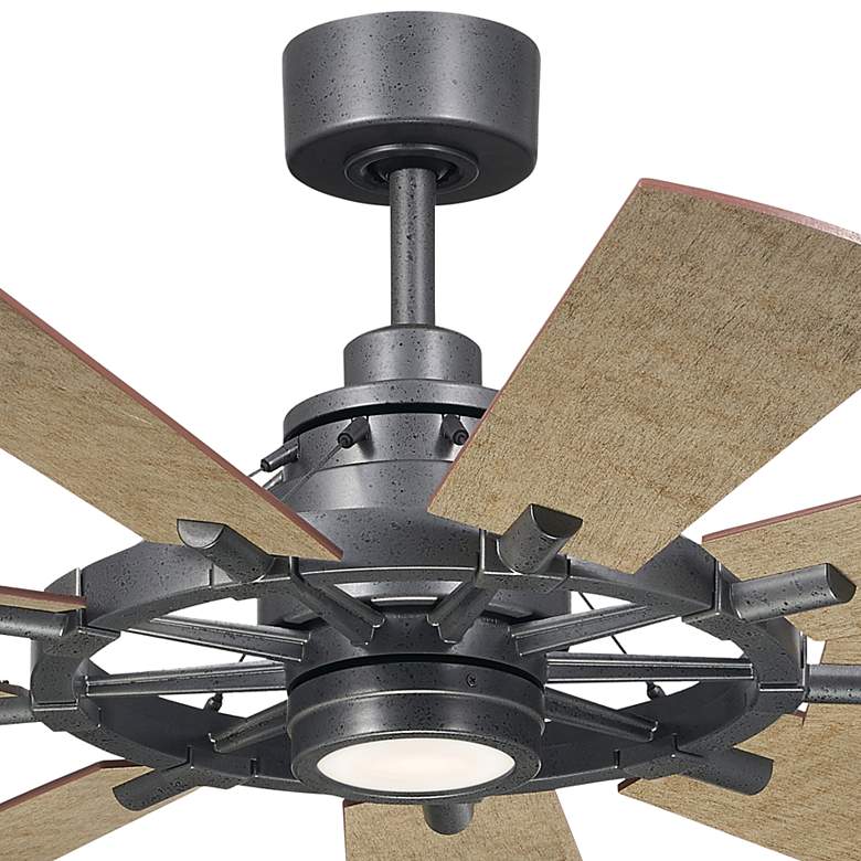 Image 2 60" Kichler Gentry LED Anvil Iron 9-Blade Wall Control Ceiling Fan more views