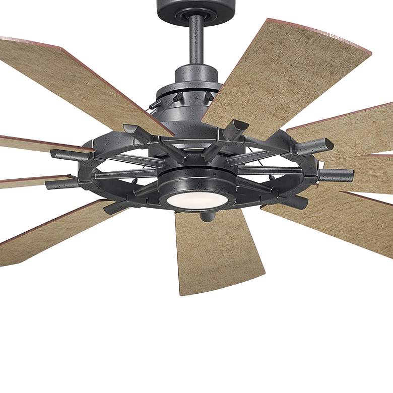 Image 3 60 inch Kichler Gentry LED Anvil Iron 9-Blade Wall Control Ceiling Fan more views