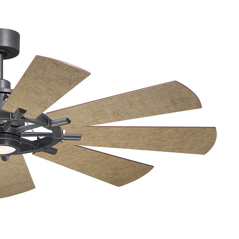 Image 4 60" Kichler Gentry LED Anvil Iron 9-Blade Wall Control Ceiling Fan more views