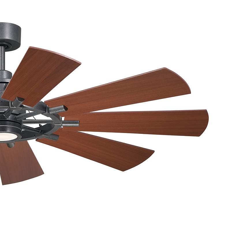 Image 5 60 inch Kichler Gentry LED Anvil Iron 9-Blade Wall Control Ceiling Fan more views