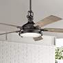 60" Kichler Hatteras Bay Anvil Iron Damp Rated Ceiling Fan with Remote