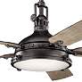 60" Kichler Hatteras Bay Anvil Iron Damp Rated Ceiling Fan with Remote