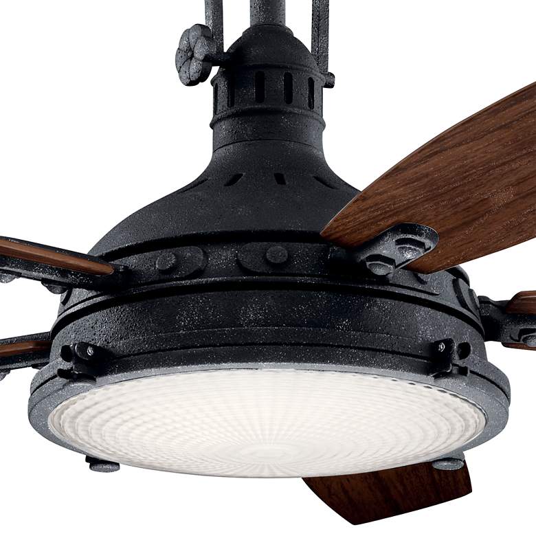 Image 3 60" Kichler Hatteras Bay Distressed Black Outdoor LED Fan more views