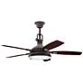 60" Kichler Hatteras Bay Weathered Zinc Damp Rated LED Fan with Remote