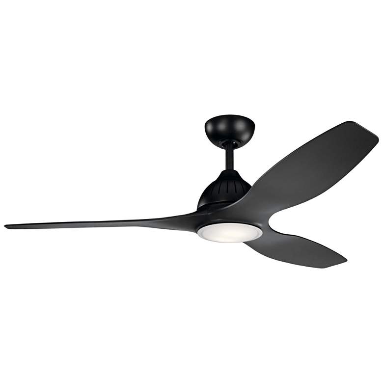 Image 2 60" Kichler Jace Satin Black Damp Rated LED Fan with Wall Control