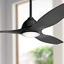60" Kichler Jace Satin Black Damp Rated LED Fan with Wall Control