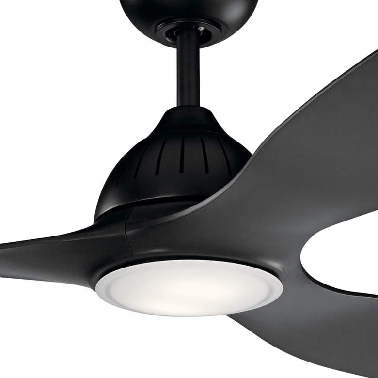Image 3 60" Kichler Jace Satin Black Damp Rated LED Fan with Wall Control more views
