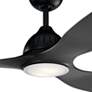 60" Kichler Jace Satin Black Damp Rated LED Fan with Wall Control