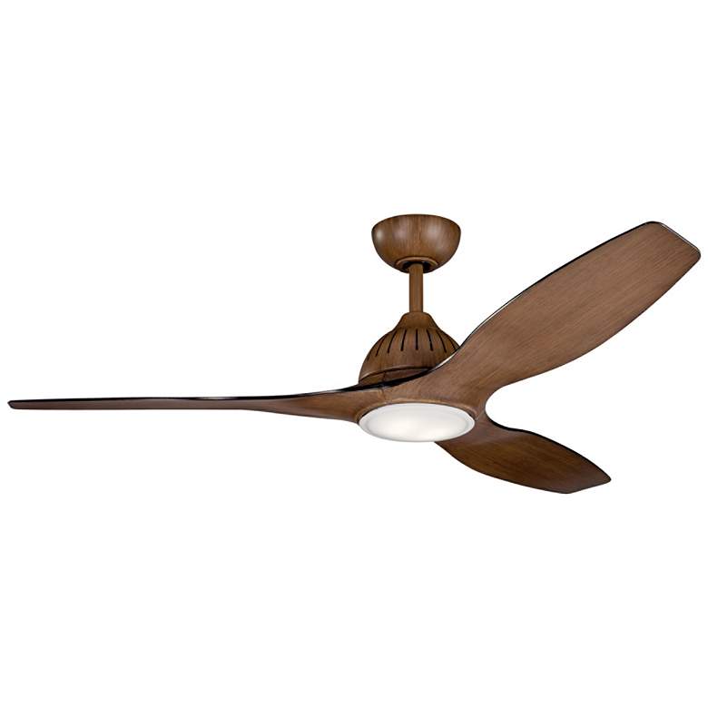 Image 2 60 inch Kichler Jace Walnut LED Damp Rated Ceiling Fan with Wall Control