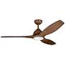 60" Kichler Jace Walnut LED Damp Rated Ceiling Fan with Wall Control