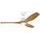 60" Kichler Jace White and Bamboo LED Ceiling Fan with Wall Control