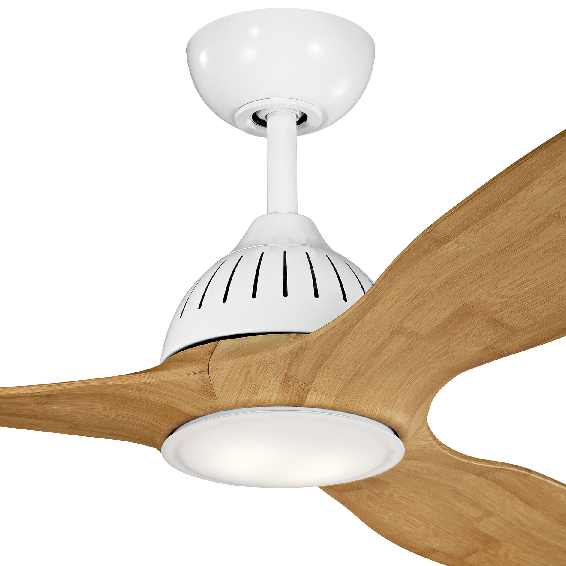 60" Kichler Jace White and Bamboo LED Ceiling Fan with Wall Control