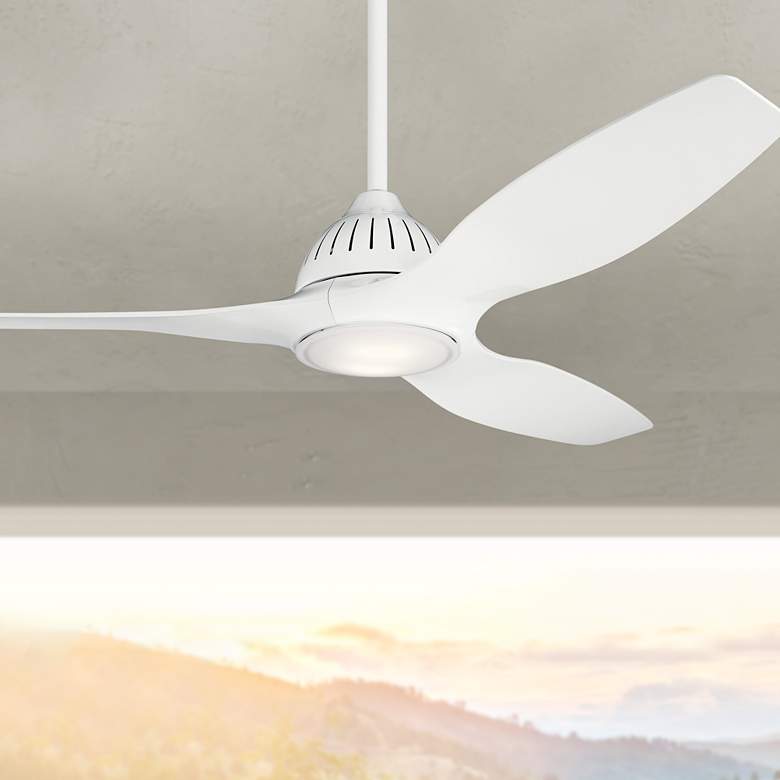 Image 1 60 inch Kichler Jace White Damp Rated LED Ceiling Fan with Wall Control