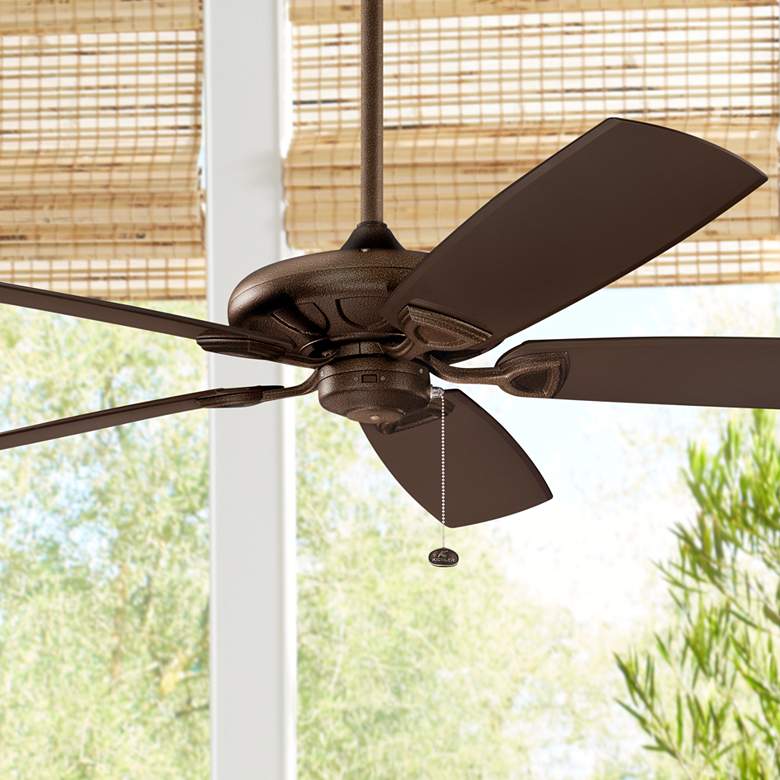 Image 1 60 inch Kichler Kevlar Climates Copper Outdoor Ceiling Fan with Pull Chain